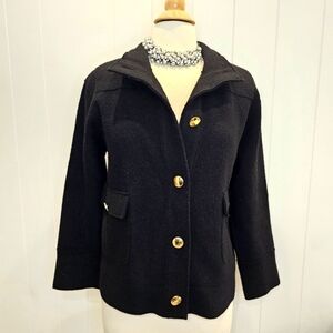 Jones New York Signature 5 Gold Button Women's Wool Coat Size PM